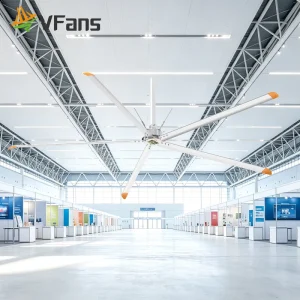 VFans 5.5 7.3m High Volume Low Speed PMSM Motor HVLS Ceiling Fan Manufacturer Direct Supply Industrial Fan for Convention Center