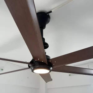 VFans Modern Wood Color Ceiling Fan with Light 6 Blades Pmsm Motor Industrial Ceiling Fan for Resort Restaurant