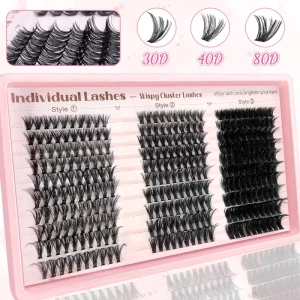 Valentine Eyelashes DIY Lashes Pre Cut Segment Self Grafting Eyelash Cluster Mixed Tray Cluster Lash Extension Kit