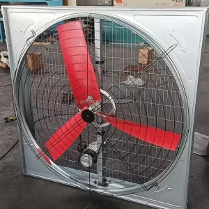 Variable Type Red Nylon Blade Hanging Cow Fan Dairy Farm Cooling Fan Cow Ventilation Exhaust Fan