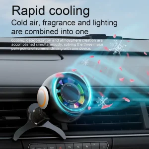 Vehicle Fan Aromatherapy Fan Ambient Car LED Night Light Car Mini Air Vent Clip Cooling Fan