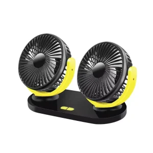 Vehicle mounted Fan Large Truck 12V 24V Refrigeration Minivan Double Head Car Strong Silent Car Fan 360 Adjust Rotating Car Fan