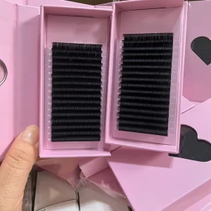 Velvet Matte Black Cashmere Silk Easy Fan Eyelash Extension Trays CC Curl