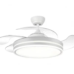 Ventilador De Techo 42 Inch Intelligent Chandelier Fan Invisible Retractable Ceiling Fan with Light Smart Remote Control