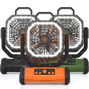 Ventilador F26 20000 Rechargeable Electric Camping Fan LED Light 68H Long Runtime 4 Speed Oscillating Table Fan