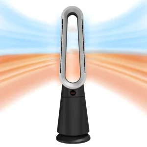 Ventilador Sin Aspas Retardant Material PTC Heating Smart Bladeless Tower Fan Heater With Remote Control