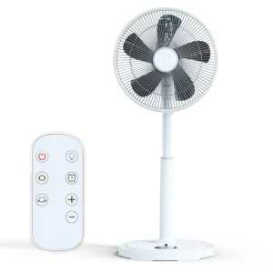 Vertical Air Circulation Fan Touch Remote Control Adjustable Height Auto Oscillating Stand Fan for Home Office Bedroom