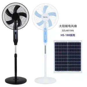 Vertical Fan High Wind DC Rechargeable Floor 16 Inch Solar Fan with Solar Panel