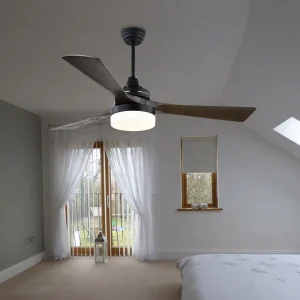 Vietnam Exclusive Design Ceiling Fans Light Rustic Wood Ceiling Fan With Integrated Led Light for Living Room