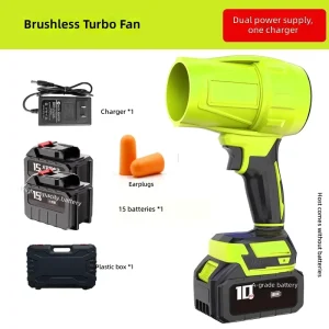 Violent Fan Brushless Turbo Industrial Grade Powerful Leaf Blower Storm with Rechargeable Lithium Battery for Soot and Snow