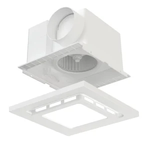 VnttSmt 8.5″ Cutout Exhaust Fan with LED Light and Temp Humidity Detection 120 CFM 1.0 Sones Low Noise Home Bath Hotel Office
