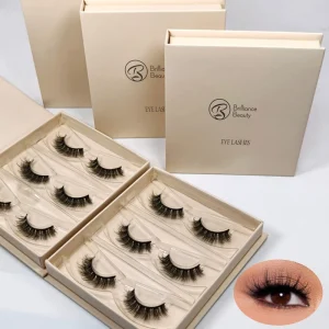 Volume Synthetic Hair False Eyelashes Handmade Multi pairs Strip Lashes 3 Pairs Black Cotton Band Faux Mink Eyelashes