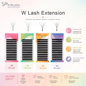 W Lash Extensions YY 3DW 4DW 5DW Lashes 0.05 0.07 0.10 Clover Volume Fans Eyelash Extensions Private Label