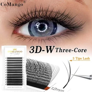 W Shape 3D Three-core Middle Premade Volume Fans W Style Lash Extensions Premium 3DW Sandwich Lash Clusters