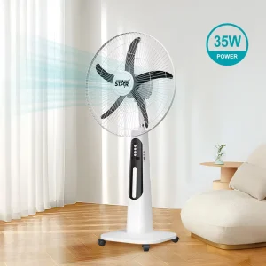 WINNING STAR ST 4208 Pedestal Mounted Household Rechargeable 18 Inch Solar Stand Fan with Remote Control