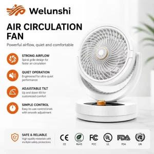 WLS 1514 Portable Desktop Air Circulator Fan with Aromatherapy&Ice Cooling Function for Household and Office