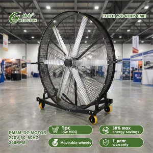WYFJ F1200 1200Mm Pmsm Energy Saving Warehouse High Velocity Heavy Duty Industrial Portable Floor Fans Movable Axial Cooling Fan