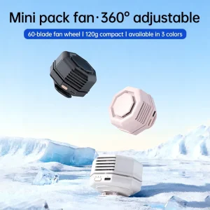 Waist Clip on Bladeless Ultra Quiet Mini Personal Neck Fan 3 Speeds with 360°Adjustable Clip USB Rechargeable for Hiking Outdoor