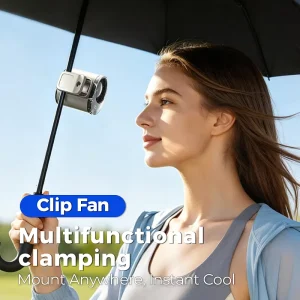 Waist Fan 3000mAh 5 Speed LED Digital Battery Display Wearable Rechargeable Clip On Fan for Outdoor