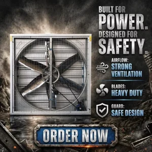 Wall-Mounted AC Axial Fan for Poultry Farm Industry Stainless Steel Blades CE Certified 110V-380V FM-EF-1100 Model