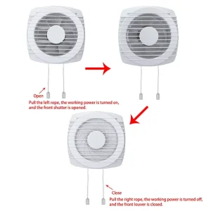 Wall Mounted Axial Exhaust Fan Anti Backflow Function Touch Control Ball Bearing for Home Kitchen Ventilation Air Circulation