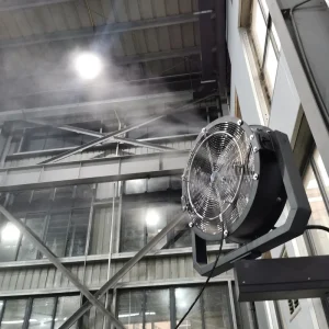 Wall Mounted Industrial Mist Fan 220V Motor High Volume Cooling Outdoor Warehouse Ventilation Fan