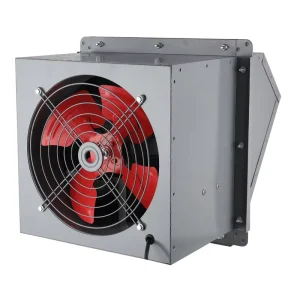 Wall Mounted Low Noise Square Axial Exhaust Fan With Rainproof Elbow Industrial Use Carbon Steel 220 380v