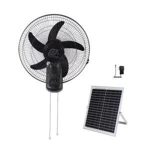 Wall Mounted Solar Fan Strong Wind Speed for Home Rotary Button Right and Left Shaking Head With Solar Panel Changer
