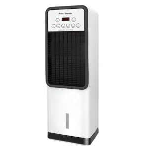 Water-Cooled Digital Plastic Vertical Electric Air Cooling Fan Remote Adjustable Height 5 Blades Oscillation Household Cooling
