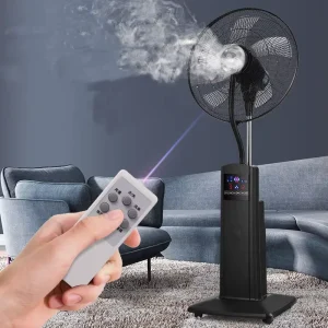 Water Mist Fan Solar powered High Output Wide Coverage Oscillating Design 6 speed Metal AC Motor Roof Mount Suitable for Car