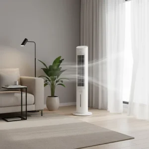 Water tank Mechanical Three speed Wide Oscillation Water Curtain System air Cooler Tower Fan