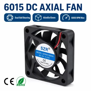 Waterproof 60x60x15 Mini Axial Flow Fans 6015 5V Brushless DC Ball Bearing Radiator Cooling Exhaust Fan Motor Plastic Electric