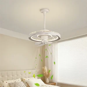 Wavy Luxury 360 Oscillating Ceiling Fan with Light Remote Control 6-Speed for Kitchen