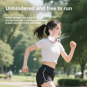 Wearable Hands Free Neck Fan USB Battery Rechargeable 4000mAh Portable Sports Cooling Fan for Outdoor & Car Use
