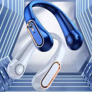 Wearable Hanging Neck Fan LED Display Rechargeable Outdoor Vaneless Hanging Mini Convenient Cooling Neck Fan