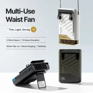 Wearable Hanging Neck & Waist Portable Outdoor Household Small Rechargeable USB Fan 4000mAh Large Capacity Standing Electric Fan