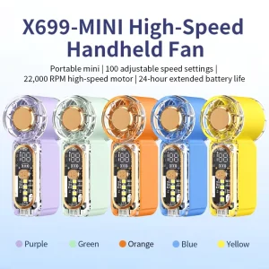 Wearable High Speed Foldable USB C Rechargeable Mini Fan for Travel and Outdoor Use
