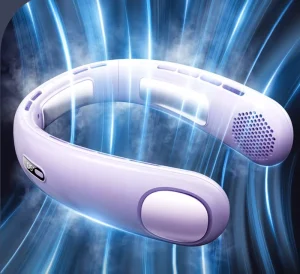 Wearable Neck Fan Five speed Bladeless Design Powerful Cooling Portable Rechargeable Outdoor Use 6000mAh Ultra long Battery Life