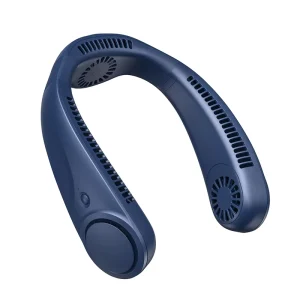 Wearable Neck Fan With Three Motors Drive 4000mAh Battery Silicone Flexible Connector Multi Protections Designed