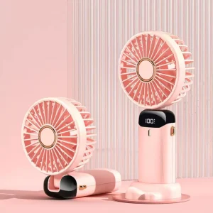 Wearable Rechargeable Foldable USB Mini Handheld Fan with Air Cooling Low Noise Battery Powered for Car & Outdoor Use