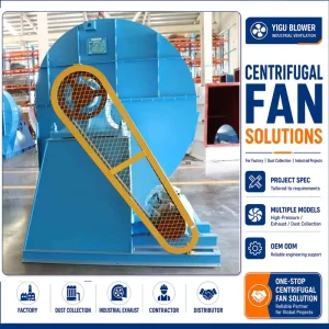 Welded Housing Thickened Casing Large Capacity Industrial Centrifugal Exhaust Blower Fan Stable Base Frame High Speed