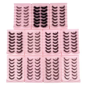 Whispy Fluffy Faux Mink Lashes 7 Pairs False Eyelashes for Makeup Reusable Extensions Models Beauty Full Strip Lashes