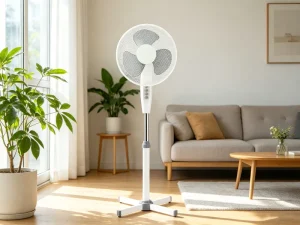 White OEM Bedroom Modern Household Stand Oscillating Indoor Electric Fan