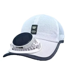 Wide Brim Solar & USB Rechargeable Fan Baseball Cap Cooling Sun Hat for Men Outdoor Travel Camping Sports