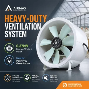 Windrise 550mm Exhaust Fan 1400RPM 8100m³ h Energy Efficient Air Circulation for Factory Warehouse Barn W Dual Shaft Damper
