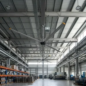 Windrise Permanent Magnet Large HVLS Industrial Ceiling Fan 5.5m 5 Blades Aluminum Alloy 65RPM Variable Frequency Drive Ball
