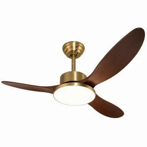 Wood Vintage Ceiling Fan Light 3 Blade Remote Control 3 Color Temperature Dimmable 3 Timer Quiet for Living Room Dining Bedroom
