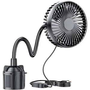 X RACING 6 Inch 12V 24V Universal Car Fan Low Noise 36dB Plastic Cooling Fan with Strong Airflow 5W for Trucks and Cars