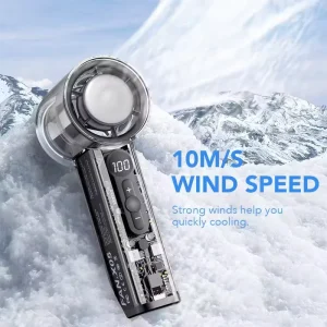 X05 Portable Handheld Fan 10MS High Speed Turbo Digital Display 2000mAh Rechargeable Personal Cooling