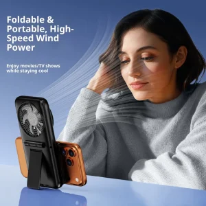 X40 Handheld Small Fan Folding Portable Neck Hanging Dormitory Office Desktop Charging Brushless Motor 6 Speed